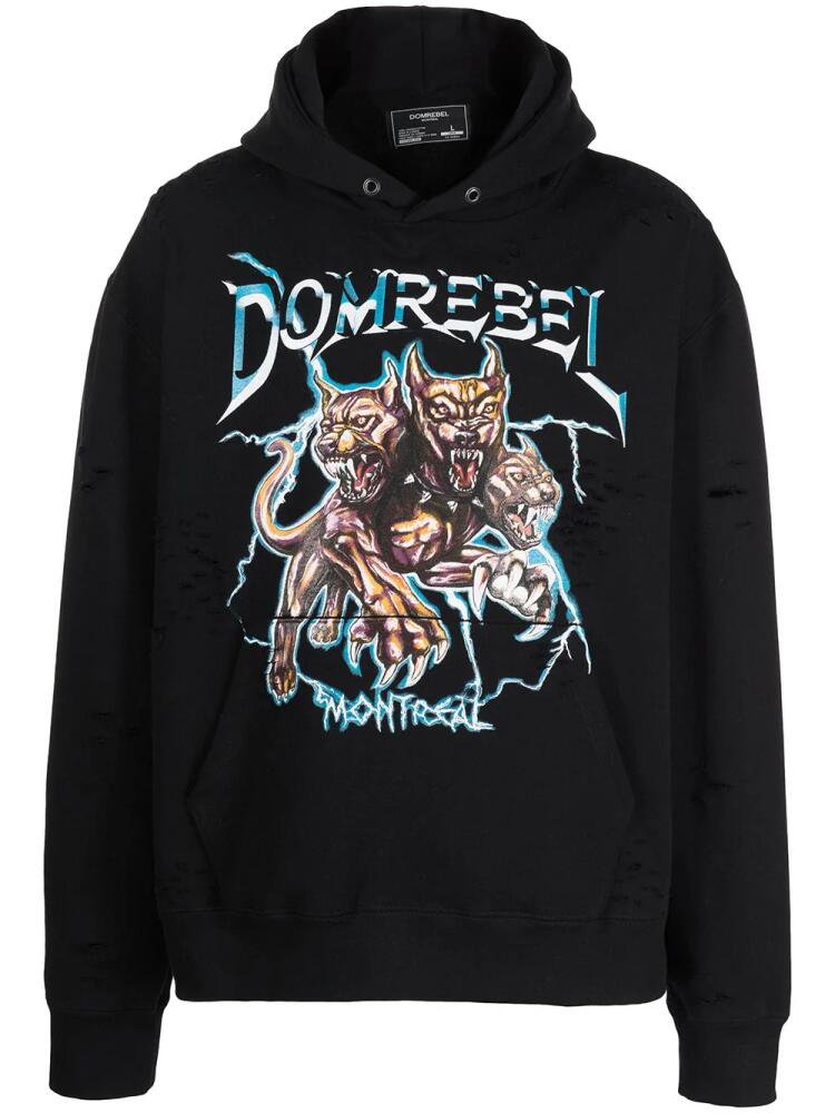 DOMREBEL Canine graphic-print pullover hoodie - Black Cover