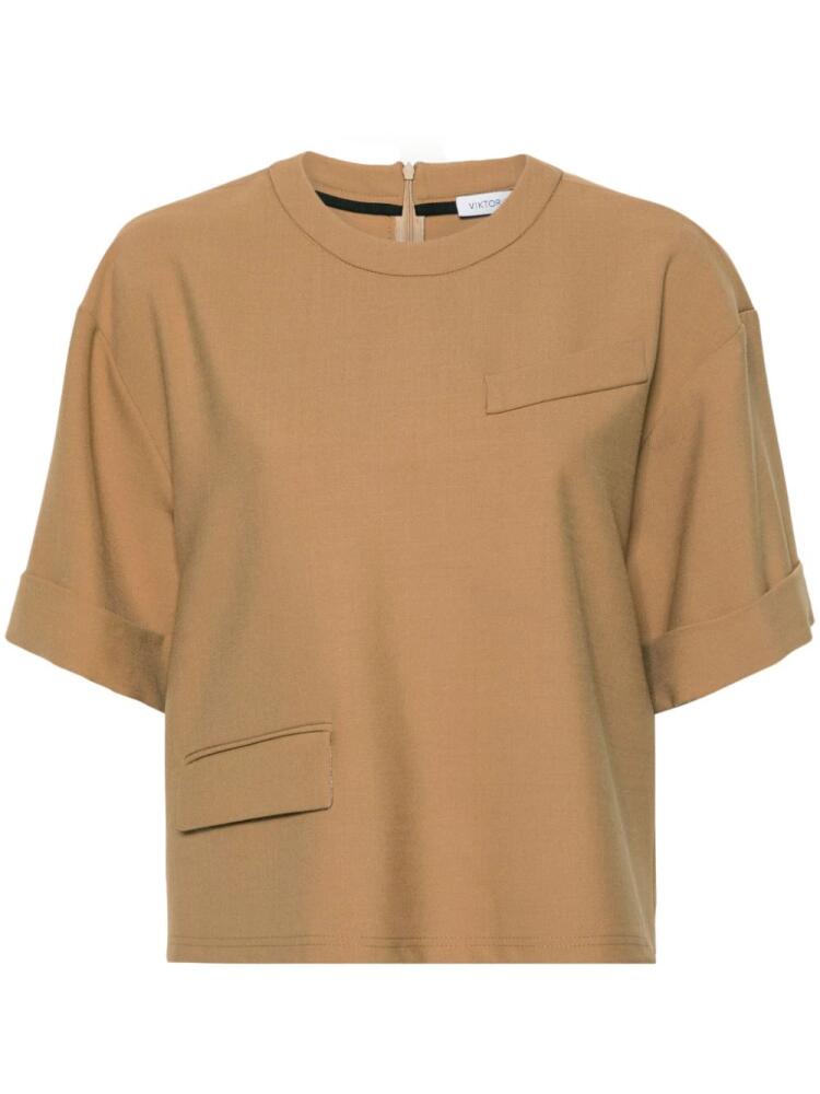 Viktor & Rolf Suiting twill-weave T-shirt - Brown Cover