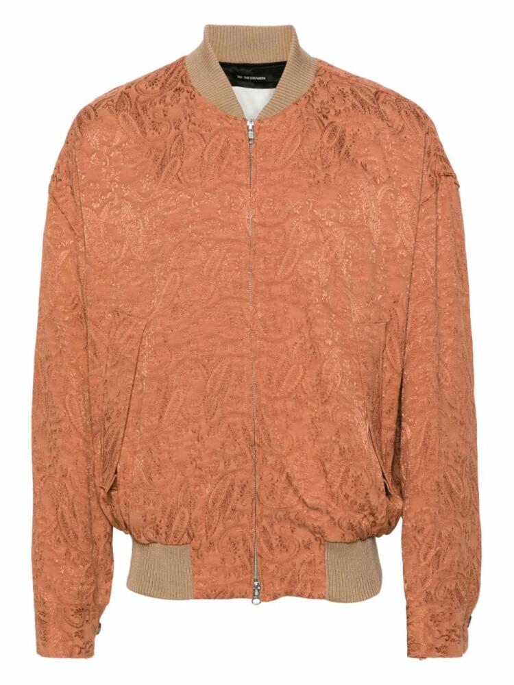 Song For The Mute paisley-jacquard bomber jacket - Orange Cover