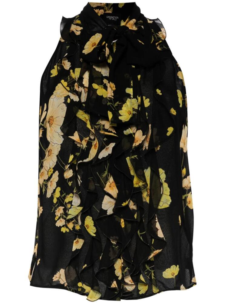 Giambattista Valli floral-print silk top - Black Cover