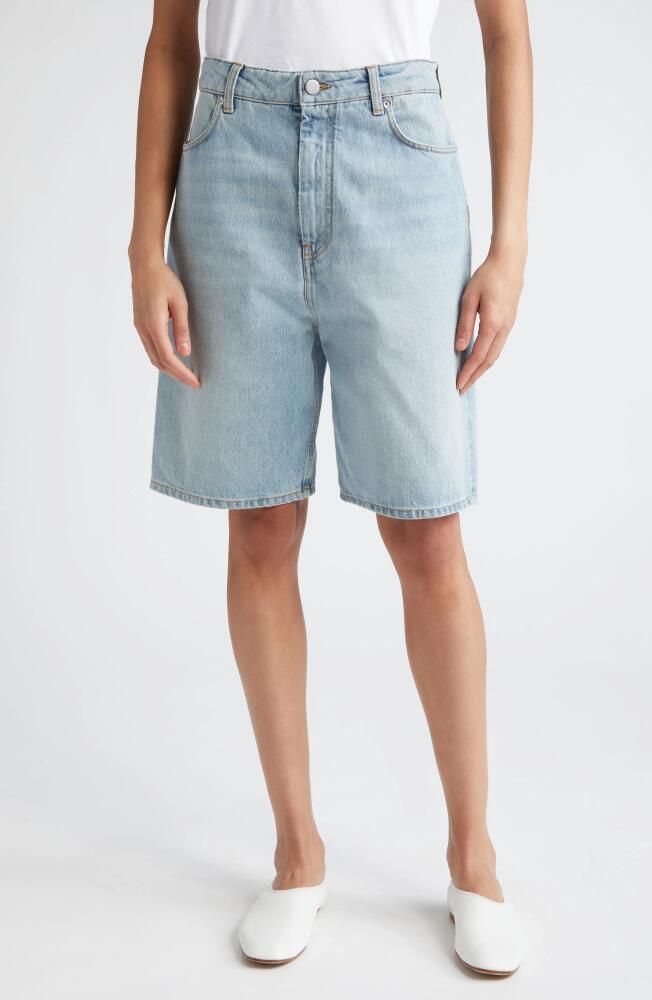 Loulou Studio Organic Cotton Denim Shorts in Washed Light Blue Cover