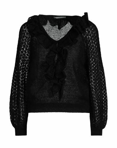 Alberta Ferretti Woman Sweater Black Mohair wool, Polyamide, Virgin Wool, Elastane Cover