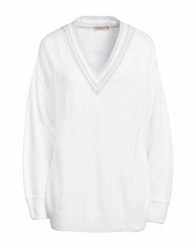 Purotatto Woman Sweater White Cotton, Polyamide Cover