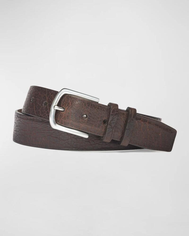 W. Kleinberg Men's Tucson Bison Belt w/ Nickel Buckle Cover