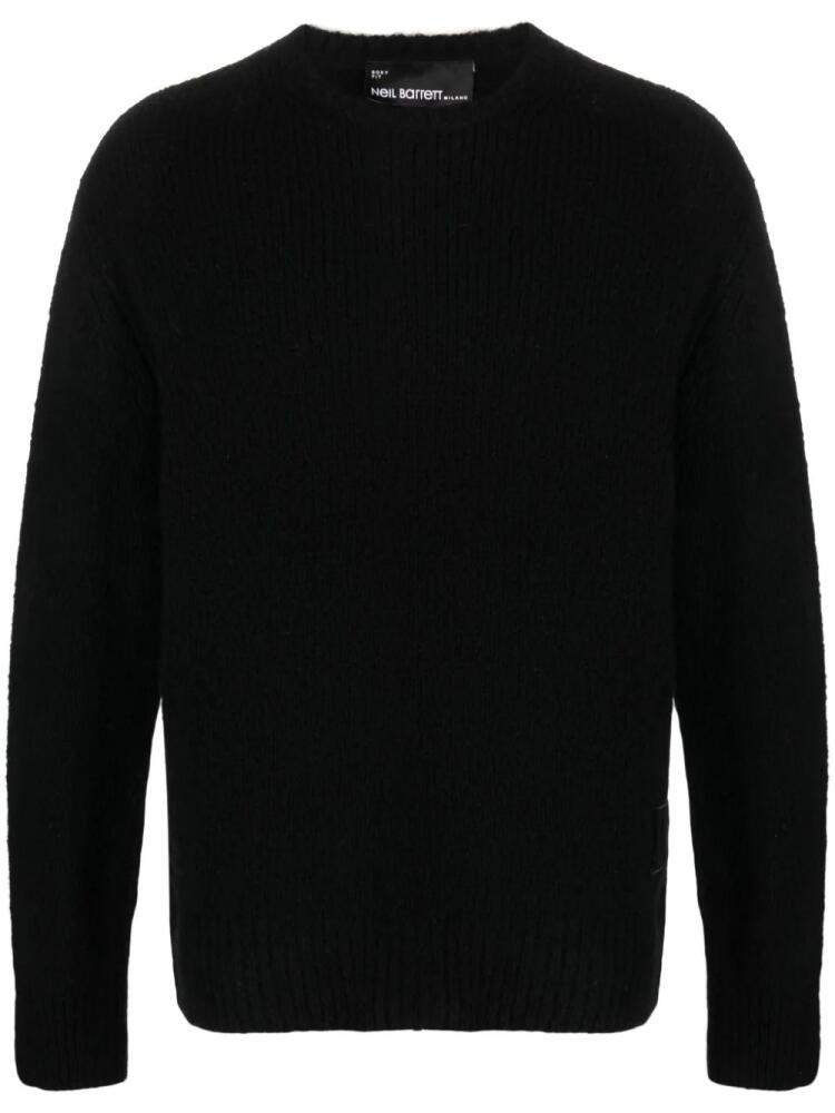 Neil Barrett chunky-knit logo-embroidered jumper - Black Cover