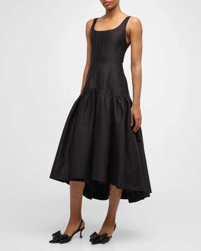 Alice + Olivia Diana Sleeveless Structured Midi Dress Cover