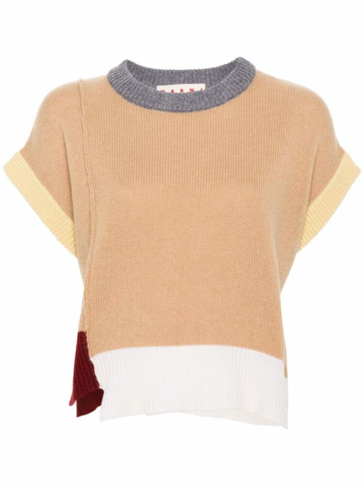 Marni colour-block sleeveless cashmere jumper - Neutrals Cover