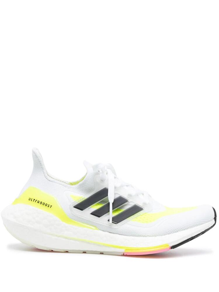 adidas Ultraboost 21 "Cloud White/Core Black/Solar Y" sneakers - Green Cover