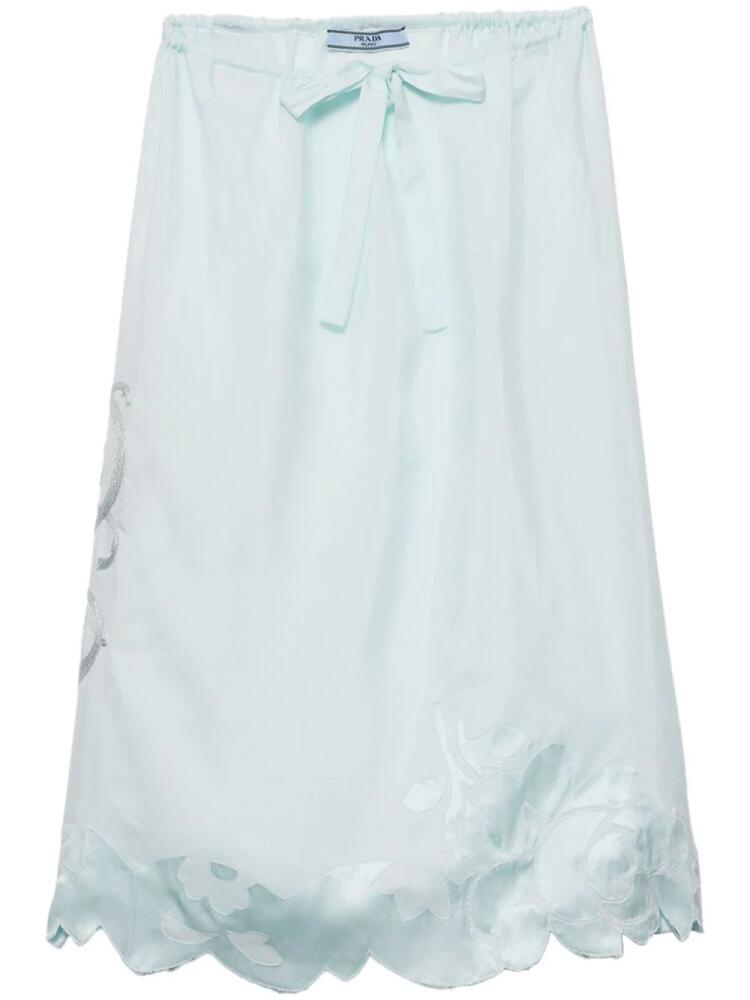 Prada embroidered silk skirt - Green Cover