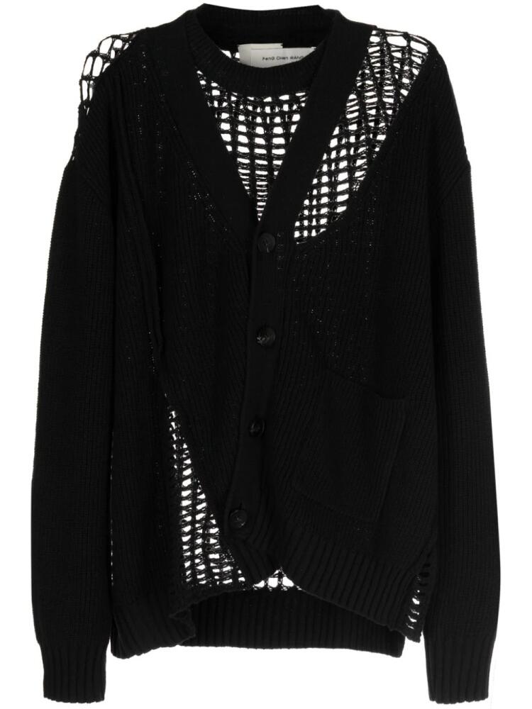 Feng Chen Wang open-knit cardigan - Black Cover