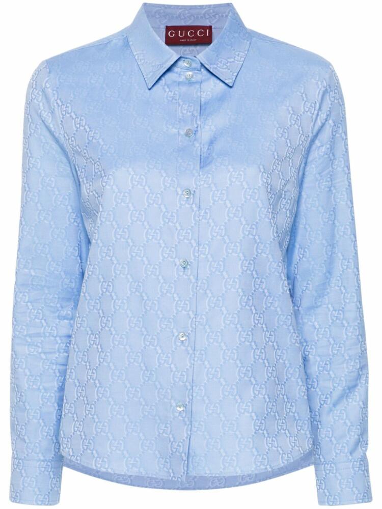 Gucci Oxford GG-jacquard shirt - Blue Cover