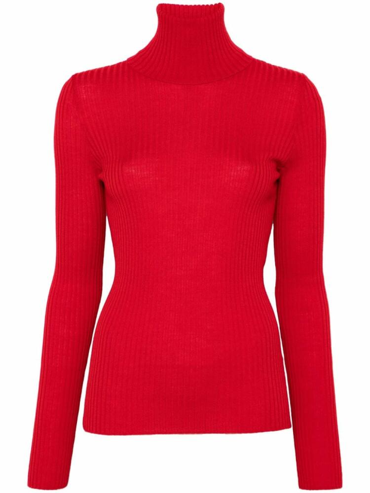 Nude ribbed sweater - Red Cover