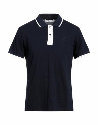 Trussardi Man Polo shirt Midnight blue Cotton Cover