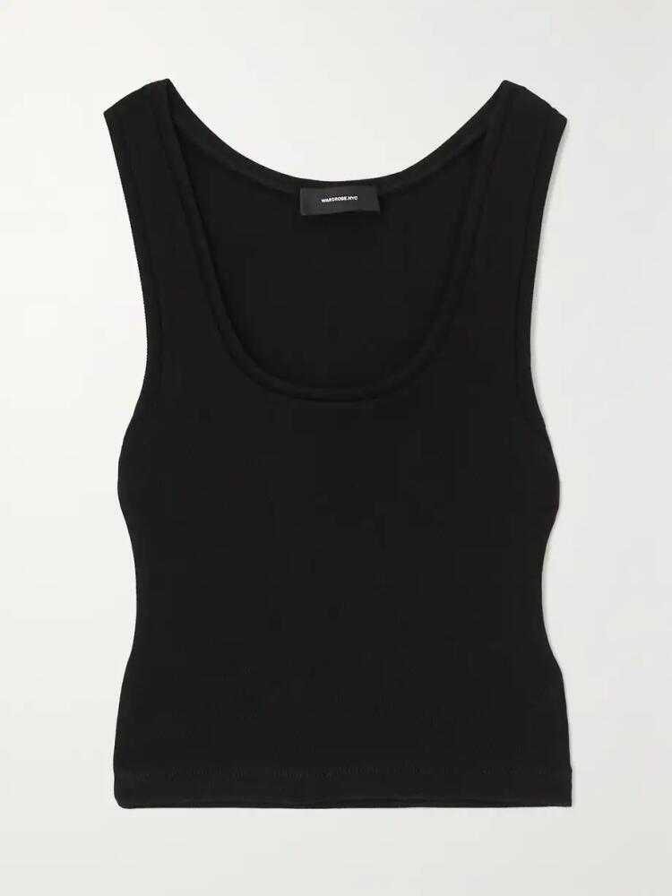 WARDROBE. NYC - Ribbed Stretch-cotton Jersey Tank - Black Cover