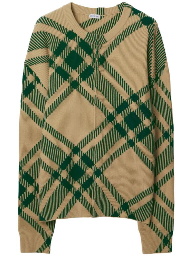 Burberry check-pattern intarsia-knit cardigan - Neutrals Cover