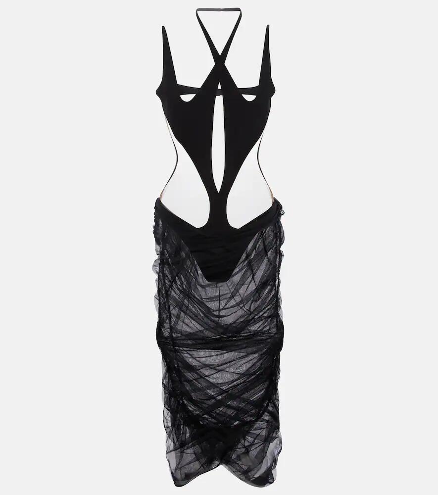 Mugler Cutout stretch-jersey midi dress Cover