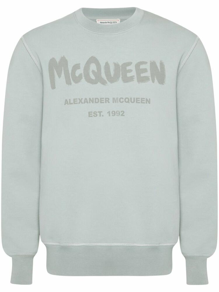 Alexander McQueen Graffiti logo-print sweatshirt - Grey Cover