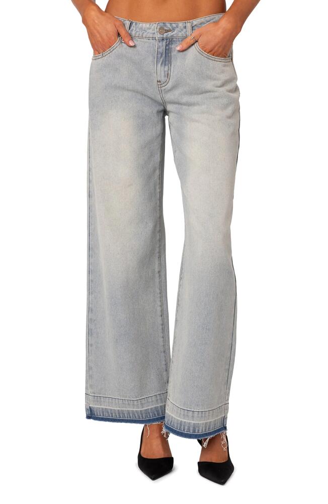 EDIKTED Release Hem Low Rise Jeans in Light-Blue Cover