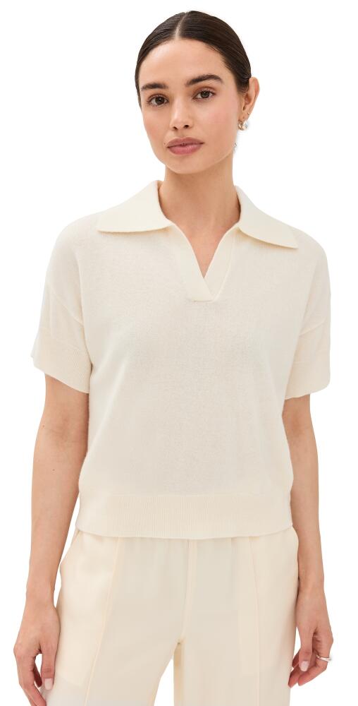 Sablyn Cashmere Mirabelle Relaxed Short Sleeve Polo Gardenia Cover