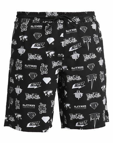 Iuter Man Swim trunks Black Polyester, Polyamide Cover