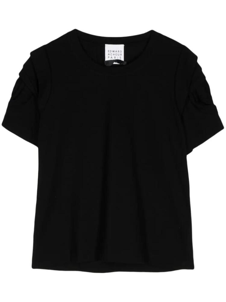 Edward Achour Paris round-neck cotton T-shirt - Black Cover