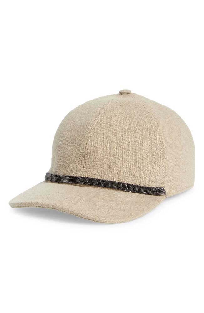 Brunello Cucinelli Linen & Cotton Canvas Baseball Cap in C001 Beige Cover