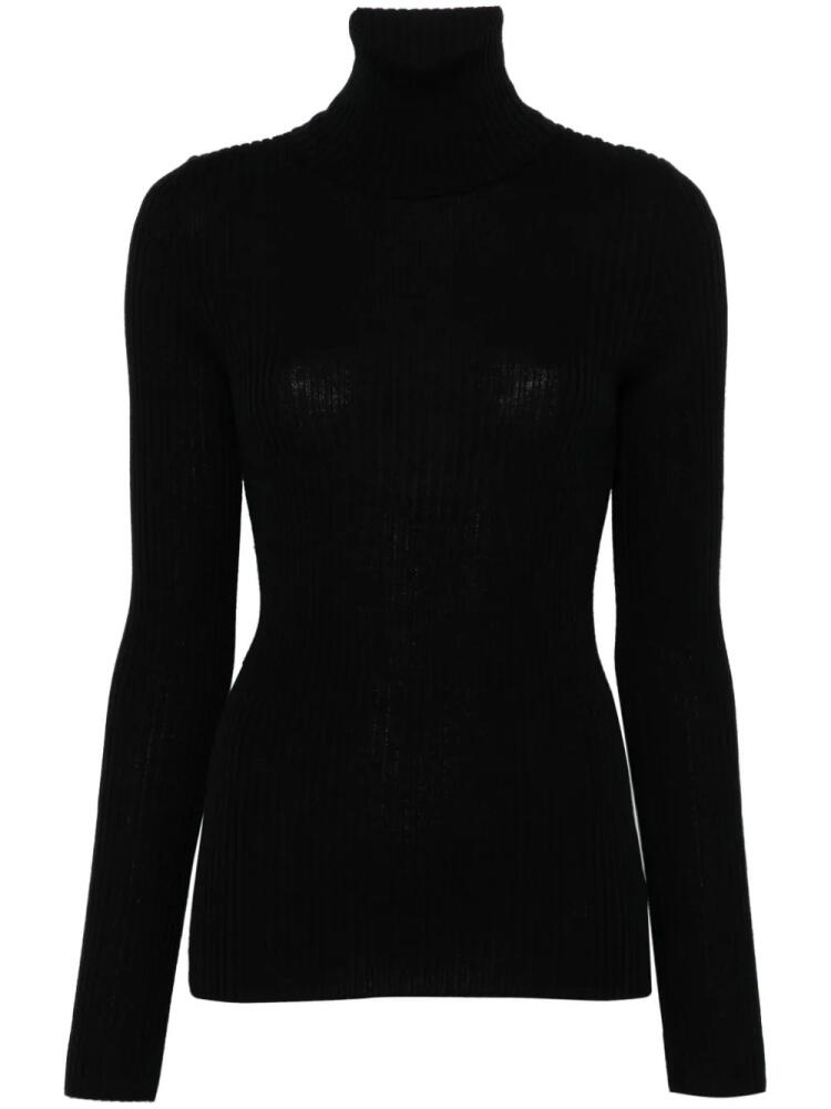 Nude ribbed sweater - Black Cover