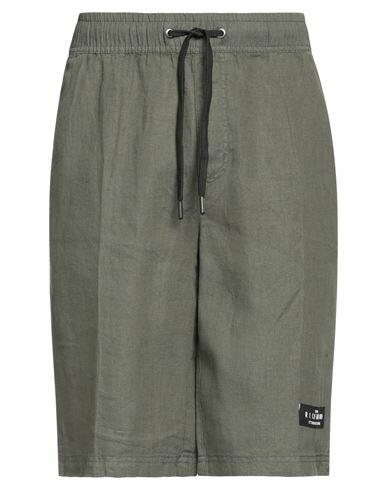 John Richmond Man Shorts & Bermuda Shorts Military green Linen Cover