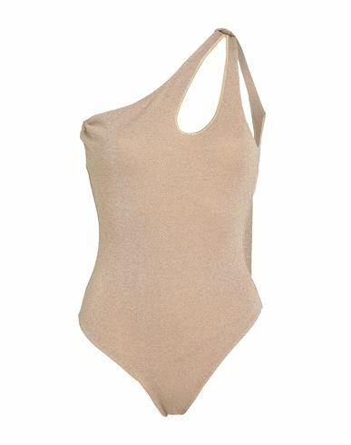 Circus Hotel Woman One-piece swimsuit Khaki Viscose, Polyester, Polyamide, Elastane Cover