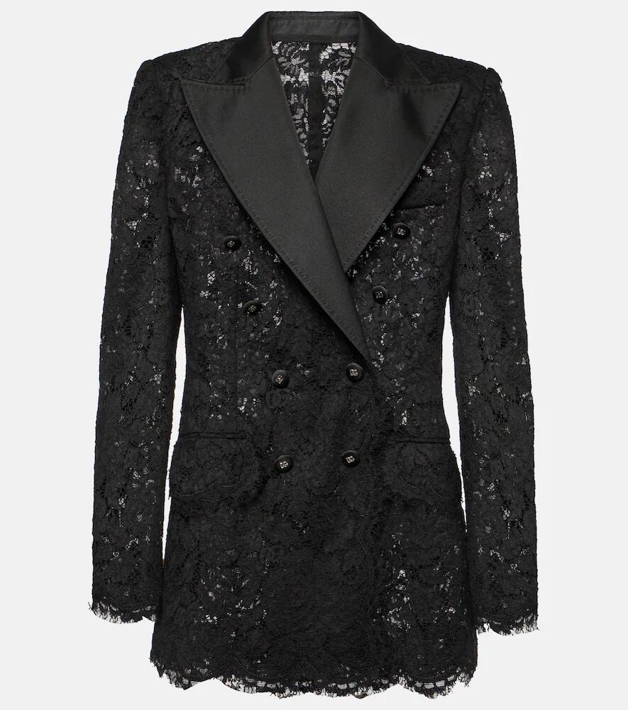 Dolce & Gabbana Floral double-breasted lace blazer Cover