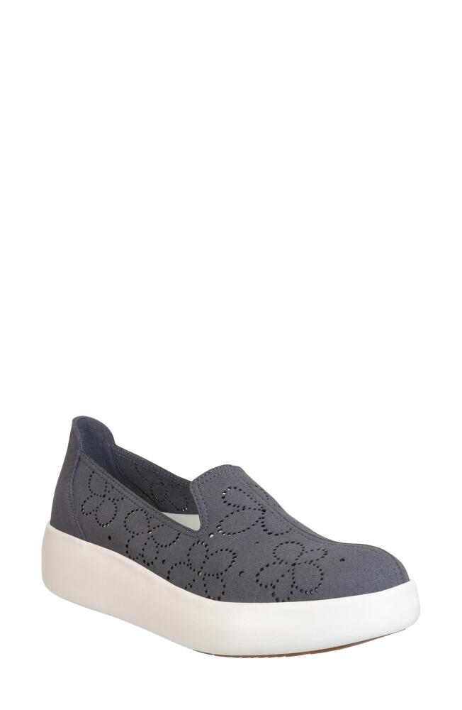 OTBT Coexist Perforated Floral Platform Slip-On Sneaker in Grey Cover