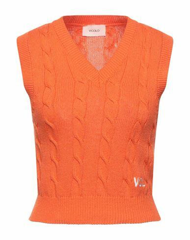 Vicolo Woman Sweater Orange Cotton, Acrylic Cover