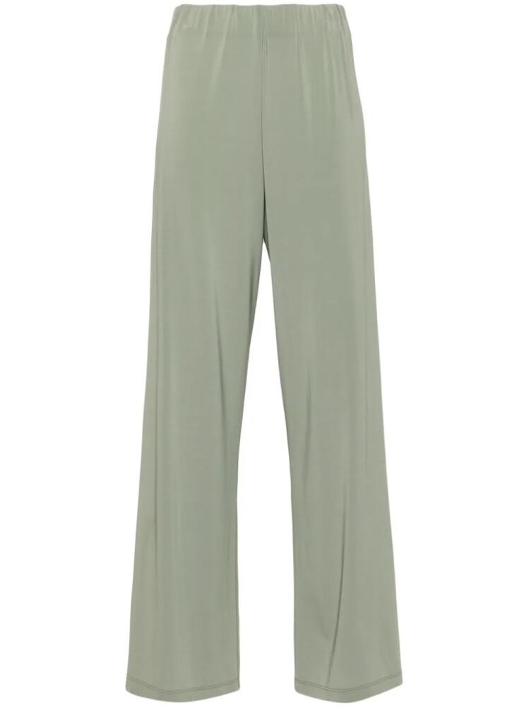 Le Tricot Perugia elasticated-waistband straight trousers - Green Cover