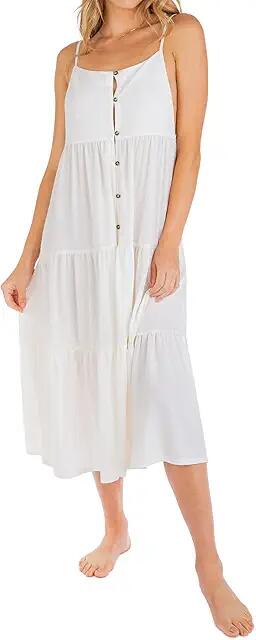 Hurley Solid Button Front Tiered Midi (Cream) Women's Swimwear Cover