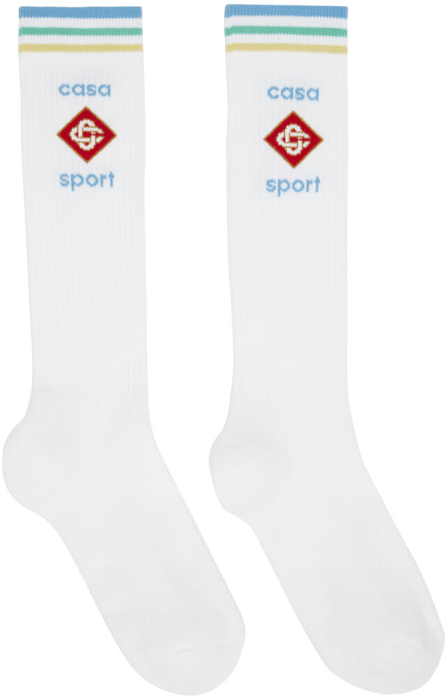 Casablanca White Pastel Casa Sport Icon Socks Cover