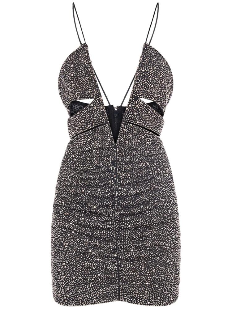 DSQUARED2 Embellished Jersey Cutout Mini Dress Cover