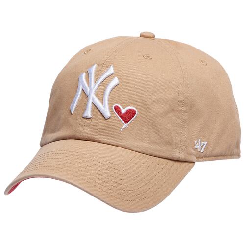 47 Brand Yankees Clean Up Cap - Mens Khaki/Navy Cover