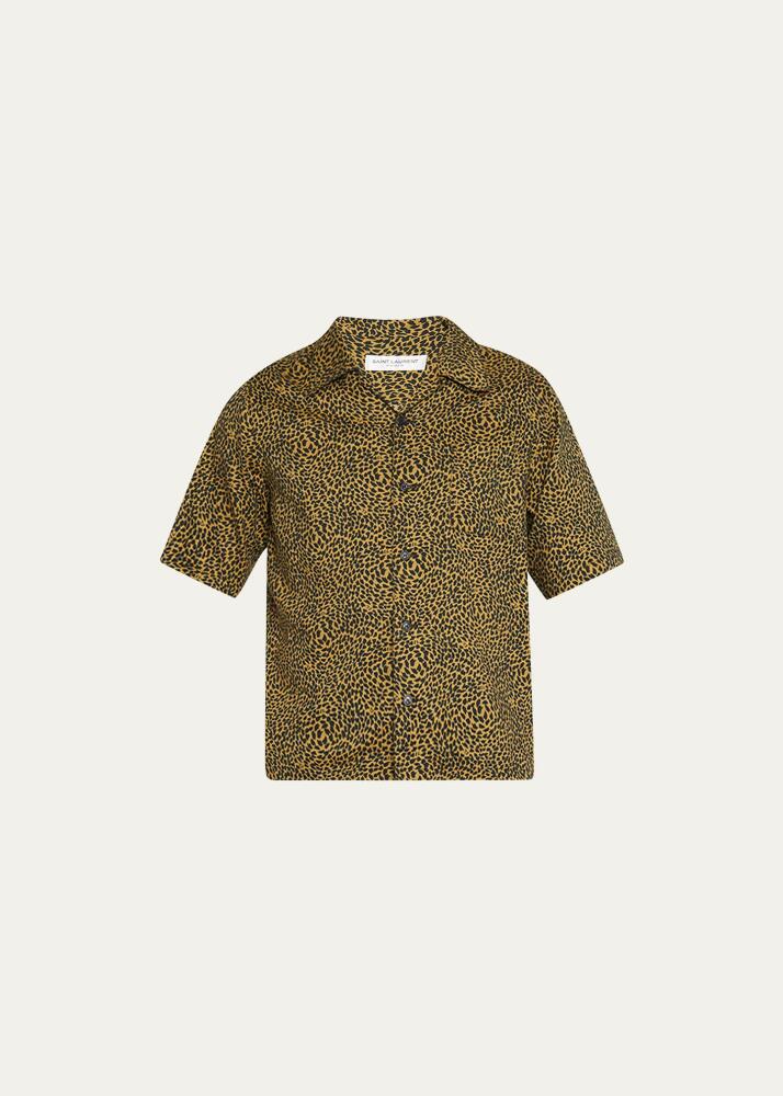 Saint Laurent Men's Leopard Sport Shirt Cover