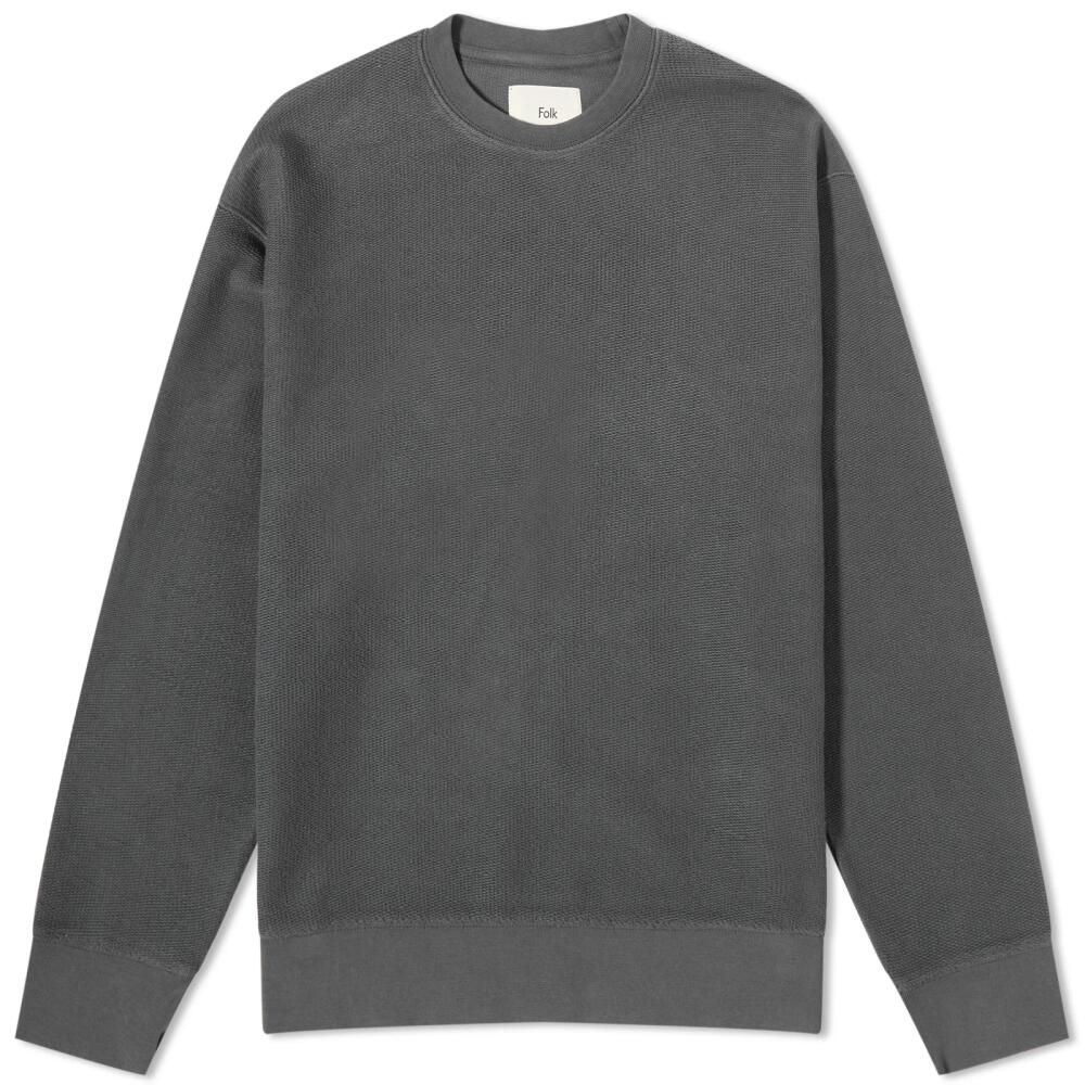 Folk Men's Reverse Boxy Sweat in Slate Cover