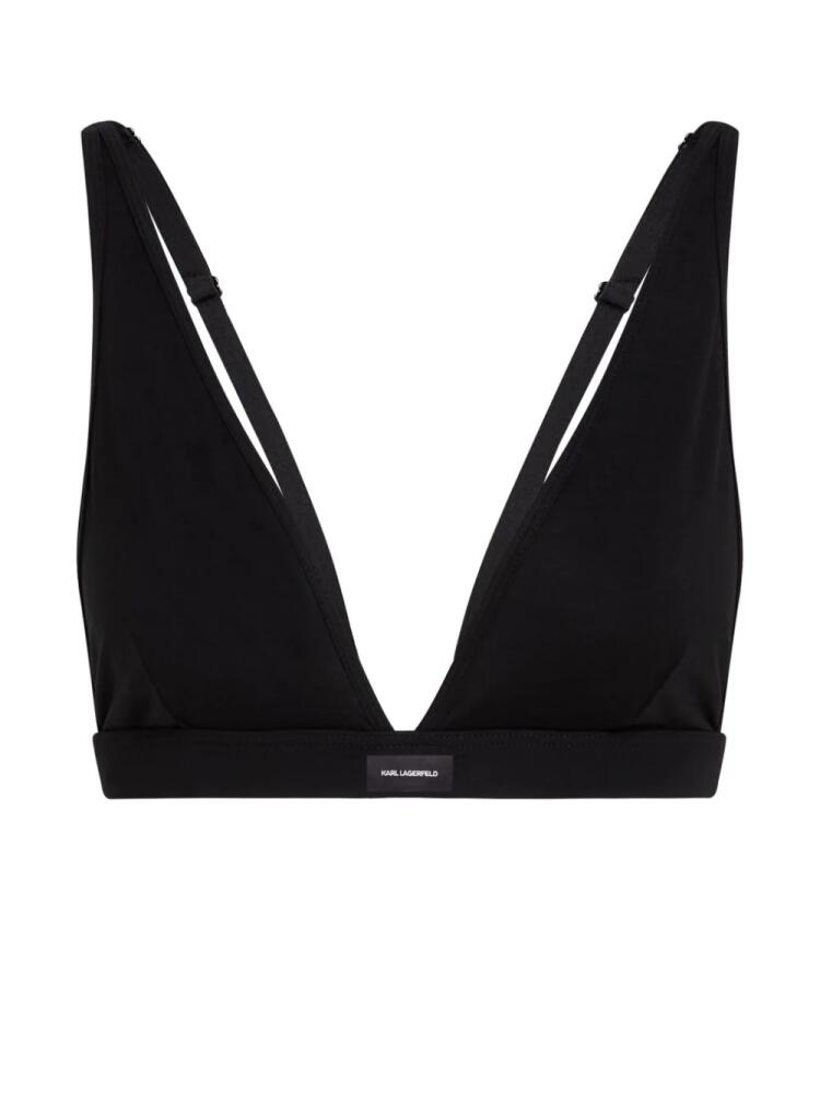 Karl Lagerfeld Essential-logo plunge bralette - Black Cover