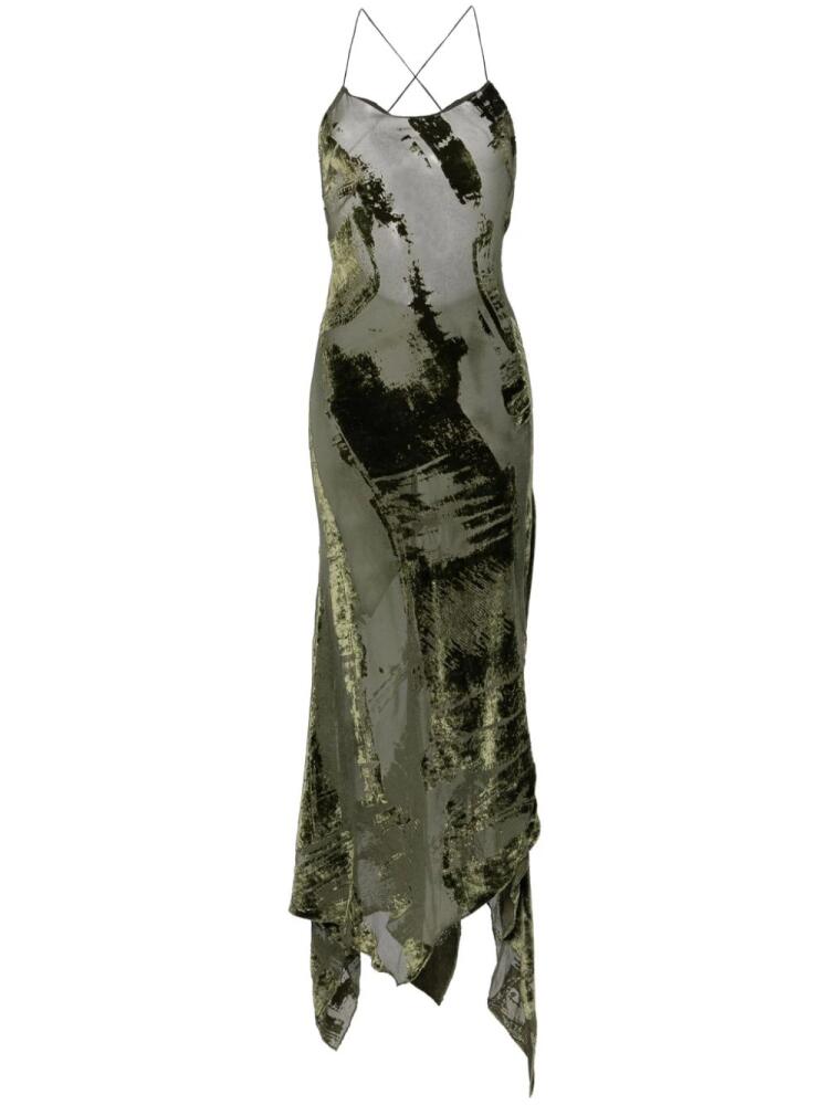 Roberto Cavalli velvet devoré maxi dress - Green Cover