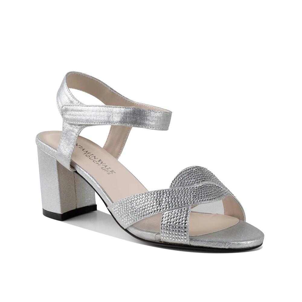 Touch Ups by Benjamin Walk Wide Width Cam Sandal | Women's | Silver Metallic Cover