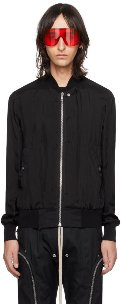 Rick Owens Black Classic Flight Bomber Jacket Cover