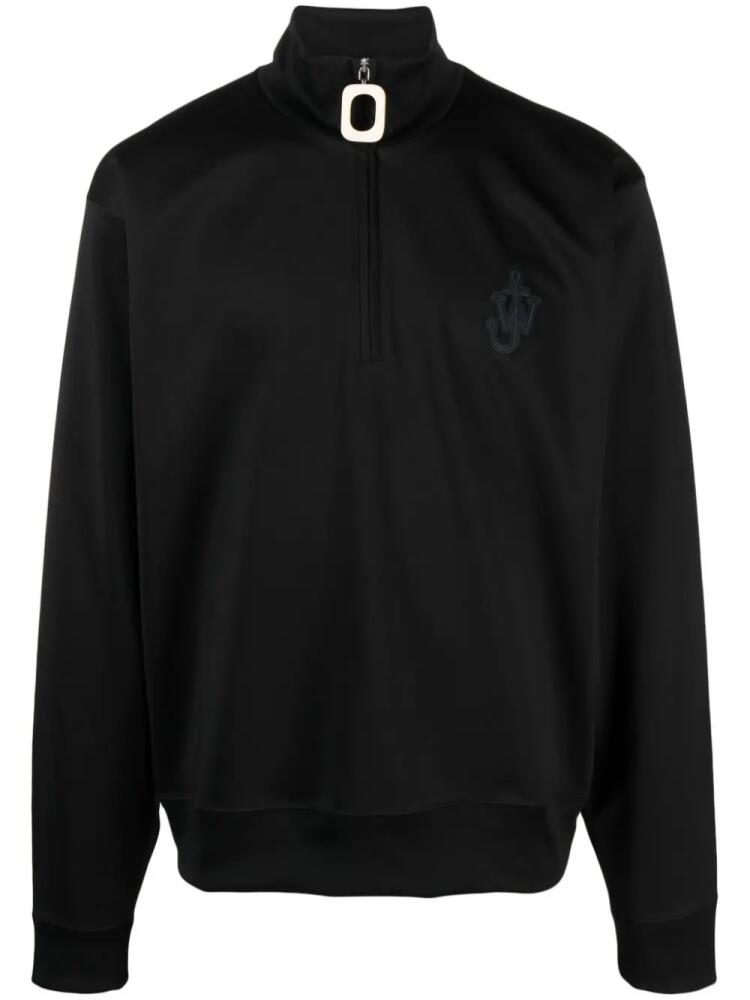 JW Anderson logo-patch zip-up sweatshirt - Black Cover