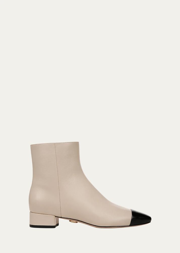 Veronica Beard Cecile Bicolor Cap-Toe Ankle Booties Cover