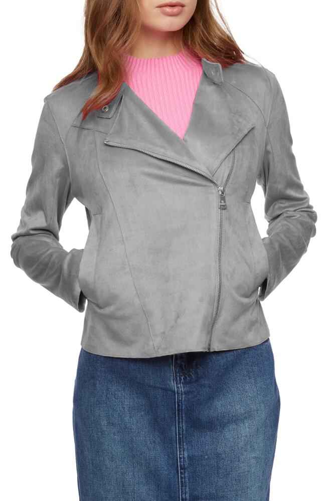 Bernardo Faux Suede Moto Jacket in Titanium Cover