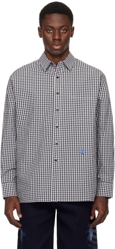 ADER error Black & White Significant Check Shirt Cover