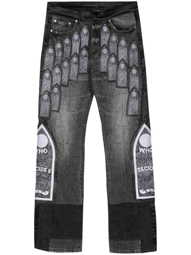 Who Decides War patchwork straight-leg jeans - Black Cover