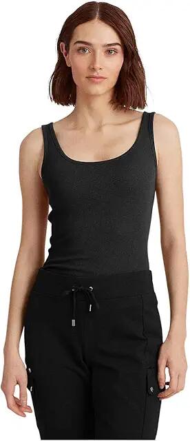 Lauren Ralph Lauren Cotton-Blend Tank Top (Polo Black) Women's Sleeveless Cover