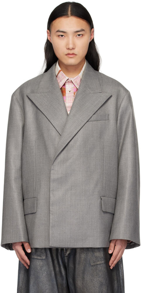 Acne Studios Gray Relaxed Blazer Cover